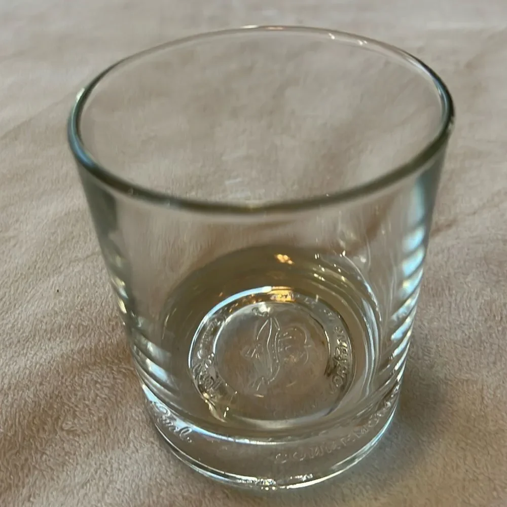 Crown Royal Rocks Glass 8 Oz Embossed Logo 3 1/4 In Round 3 1/2 In Tall Cocktail